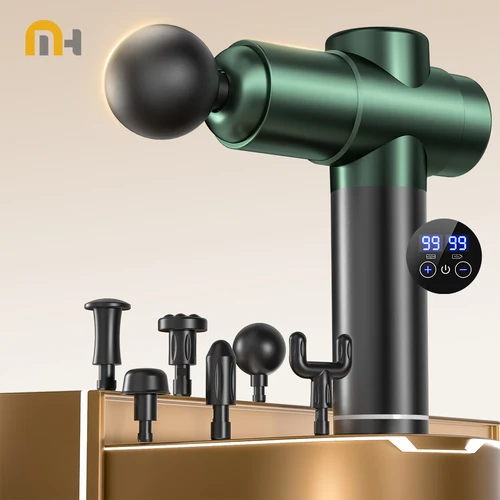 Pistola de masaje para relajación muscular, masajeador de tejido profundo, masajeador de cuello, vibrador dinámico para espalda, pantalla portátil de mano, pistola de masaje para Fascia