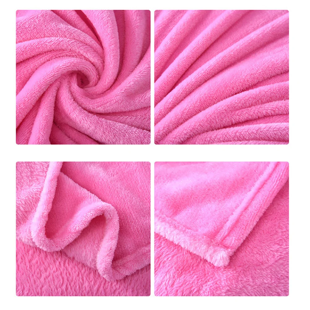

Thick Flannel Blanket 70x100cm Pink Lightweight Warm Bed Snuggling Family Travel Home Use Blankets Flannel Blanket