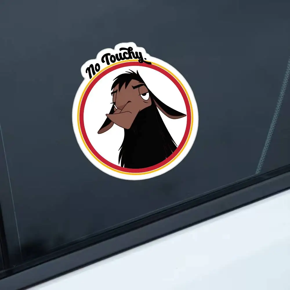 Kuzco NO TOUCHY Sad Llama Waterproof Stickers For Decorating Car Windows Motorcycles And Computers.