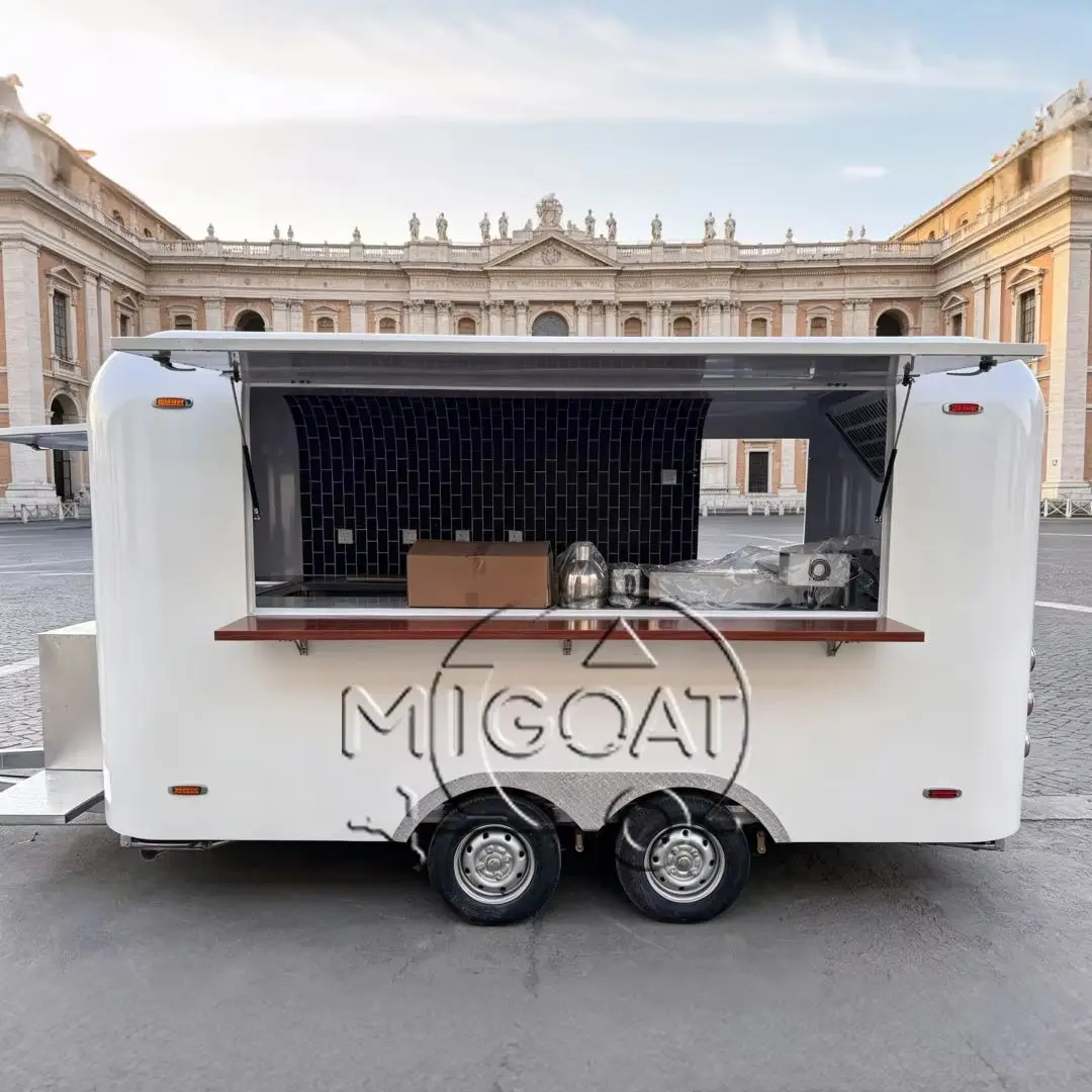 Hot Sale White Pre-built Food Trailer Mobile Cart for Coffee Fast Food & Street Food Festival