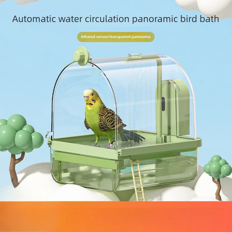 Bird Multi-functional Bath Basin Xuanfeng Peony Bathroom Bird Cage Hanging Parrot Bath Box Parrot Supplies