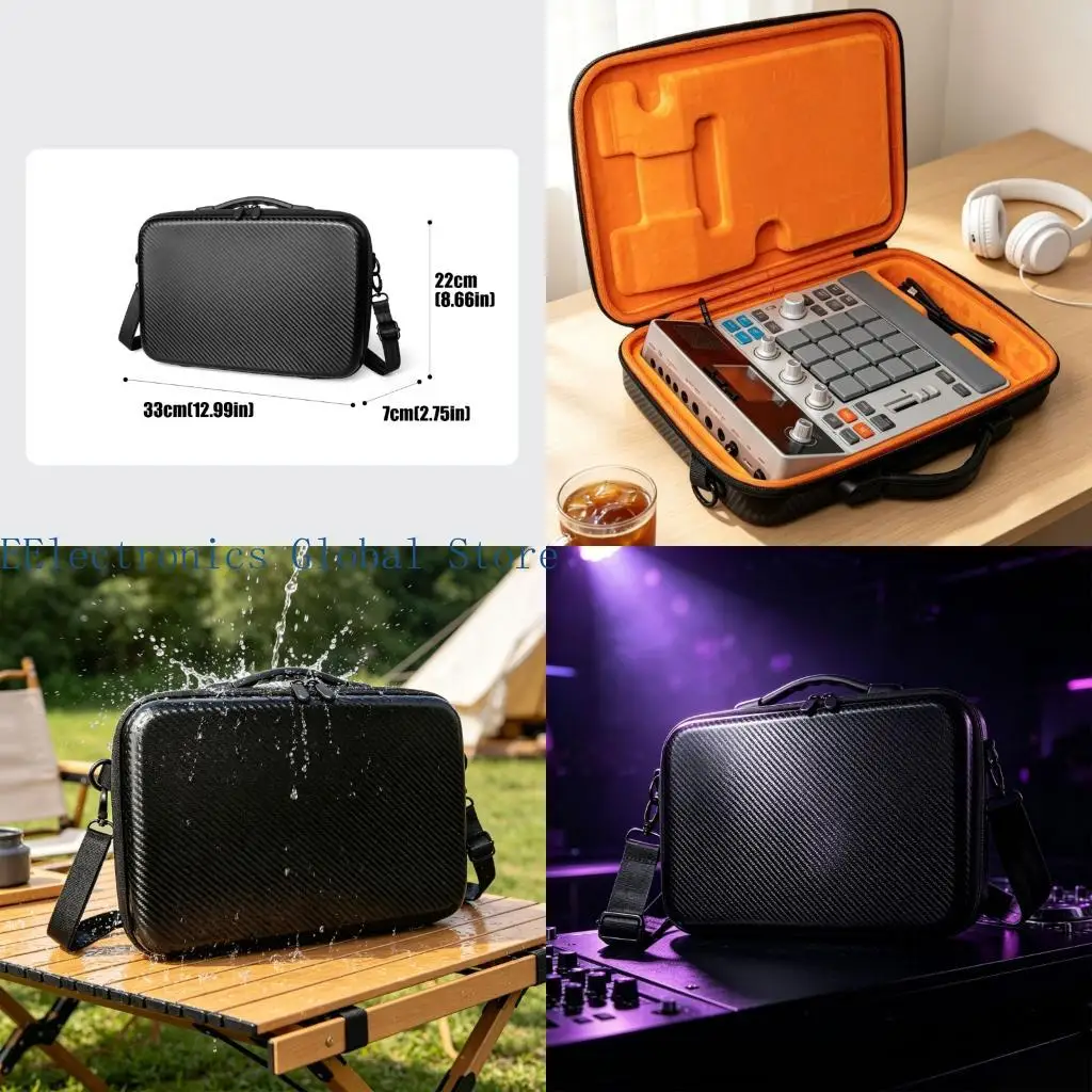 462B Hard Carry Case for Professional MPC Sample, Hard Shell Storage Case with Molded Interior and Cable Slot for Home Storage,