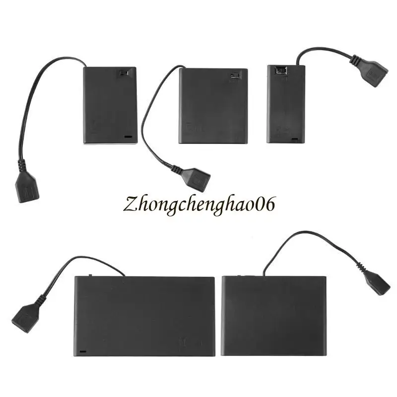 AA Battery Box AA Battery Case with USB Cable USB Battery Case Box Case 2/3/4/6/8 Slot AA Battery Box with Switches 601F