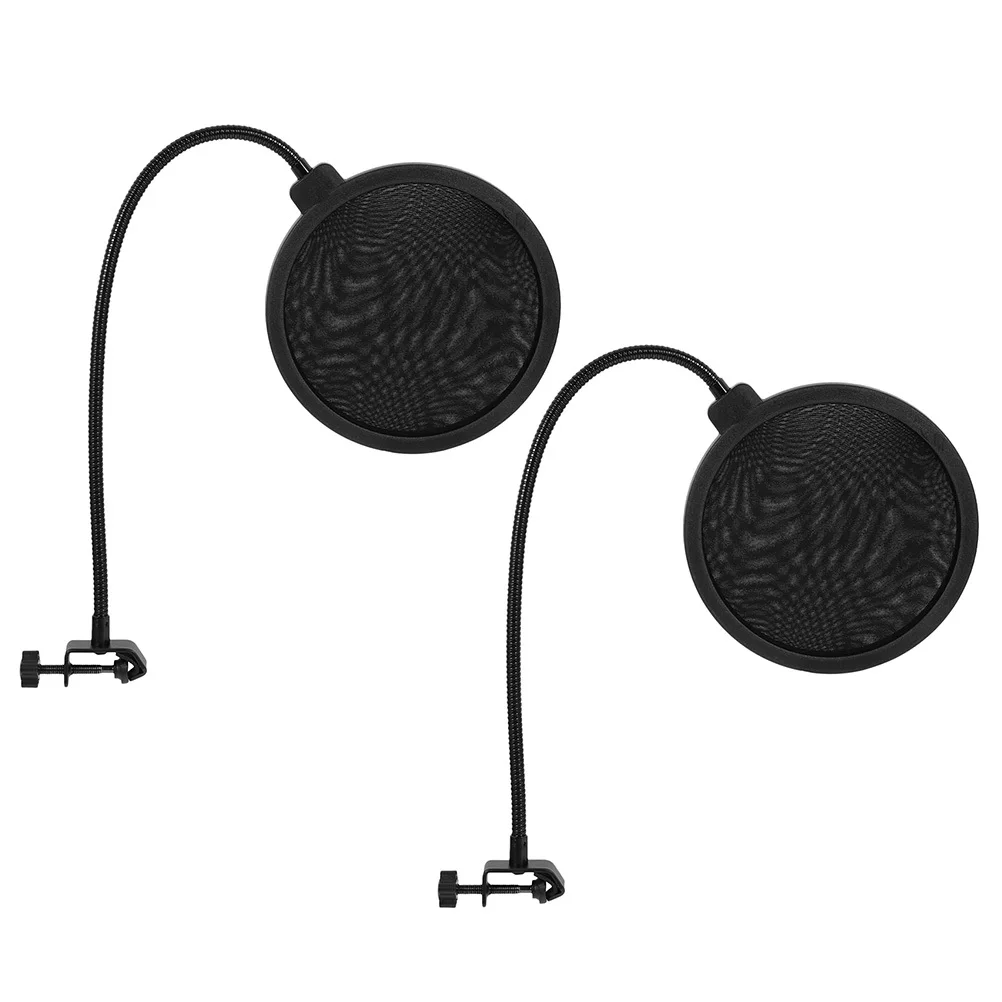 

2Pcs Handheld Mic Pop Filter Windscreen Shield Protective Cover for Recording Live Streaming Sturdy Plastic Mesh Construction