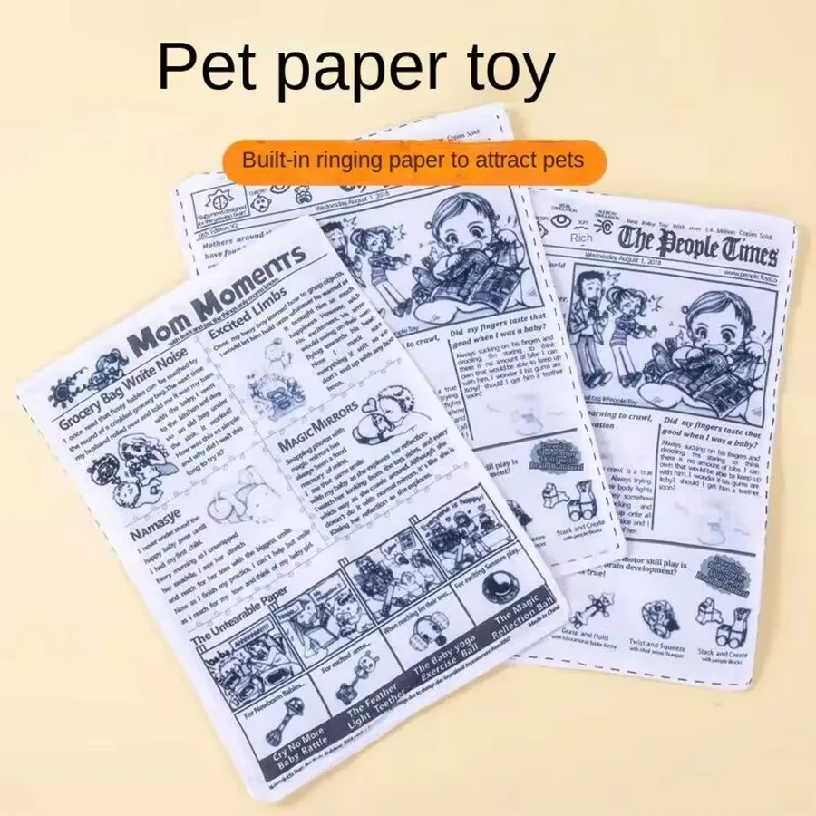 1pc Pet Scent Black And White Noise Paper Toy Interactive Chew Resistant Dog Cat Toy Sound Producing Self-Entertainment