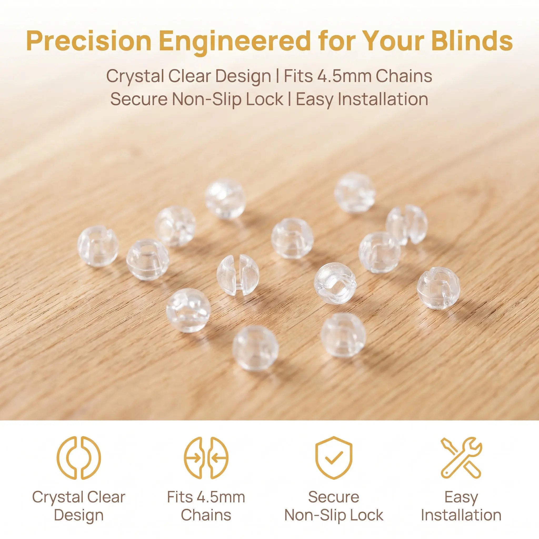 25Pcs Beads Chain Stop Transparent Adjustable Vertical Blind Accessories Blind Replacement Parts Curtain Window Beaded Chain