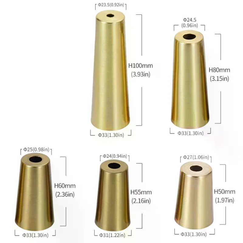Foot Solid Brushed Iron Table Chair Cylinder Cap Protect Decor Bottom Safe Pad