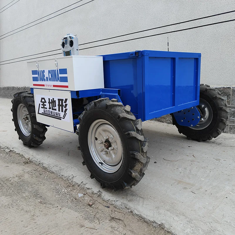 All-Terrain Remote Control Four-Wheel Vehicle for Orchard Heavy Cargo Transport Electric Off-Road Steel Vehicle