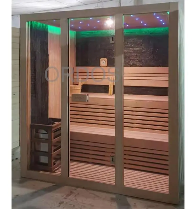 Hemlock-Banho De Sauna De Barril Em Casa De Madeira, Sala De Vapor Seco E Molhado, Sauna Exterior Infravermelha Distante