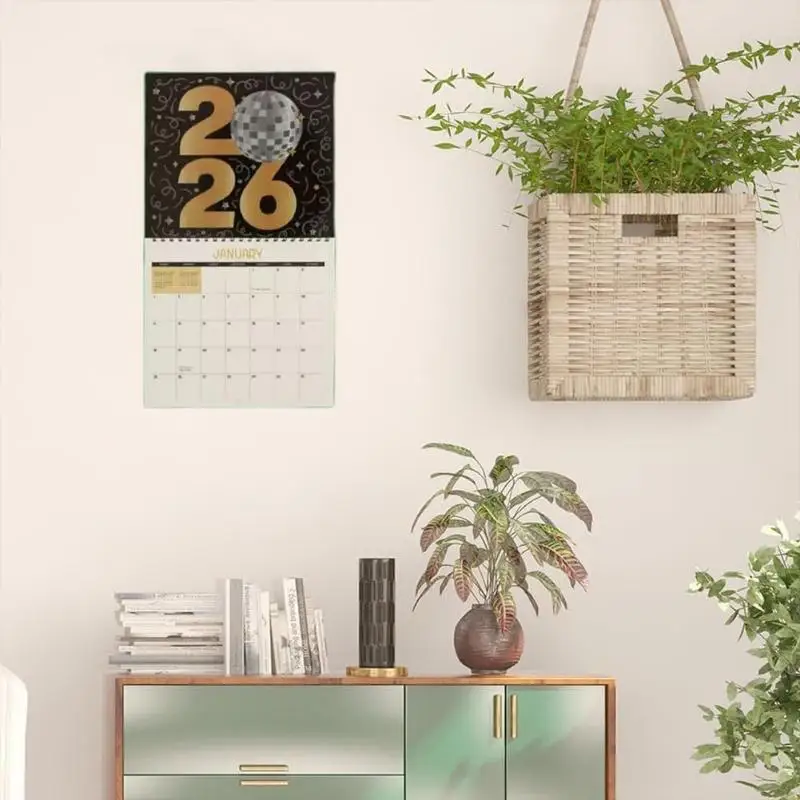 1 قطعة 2026 جدار التقويم طقم الطلاء 12 شهر الوجه تقويم الحائط مع للقيام قائمة عيد الميلاد مكتب المنزل الديكور هدية #2