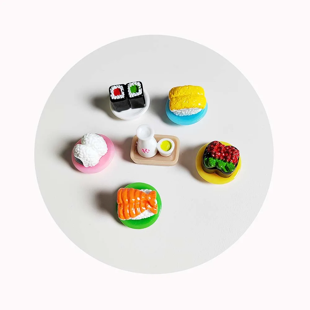 Kawaii 3d Fruit Sushi Caviar Flatback Resin Cabochon Simulation Food Scrapbooking Doll house DIY Craft