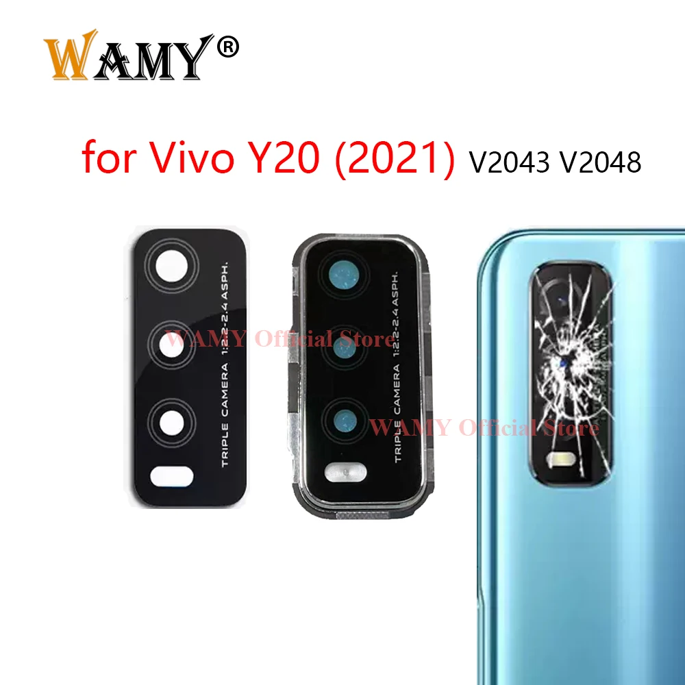 

WAMY стеклянная крышка объектива задней камеры с заменой рамки для Vivo Y20 2021 V2043 V2048