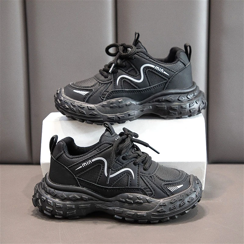 

Новая детская модная спортивная обувь, осенние мягкие нескользящие износостойкие детские кроссовки для мальчиков, роскошная спортивная обувь из искусственной кожи для девочек