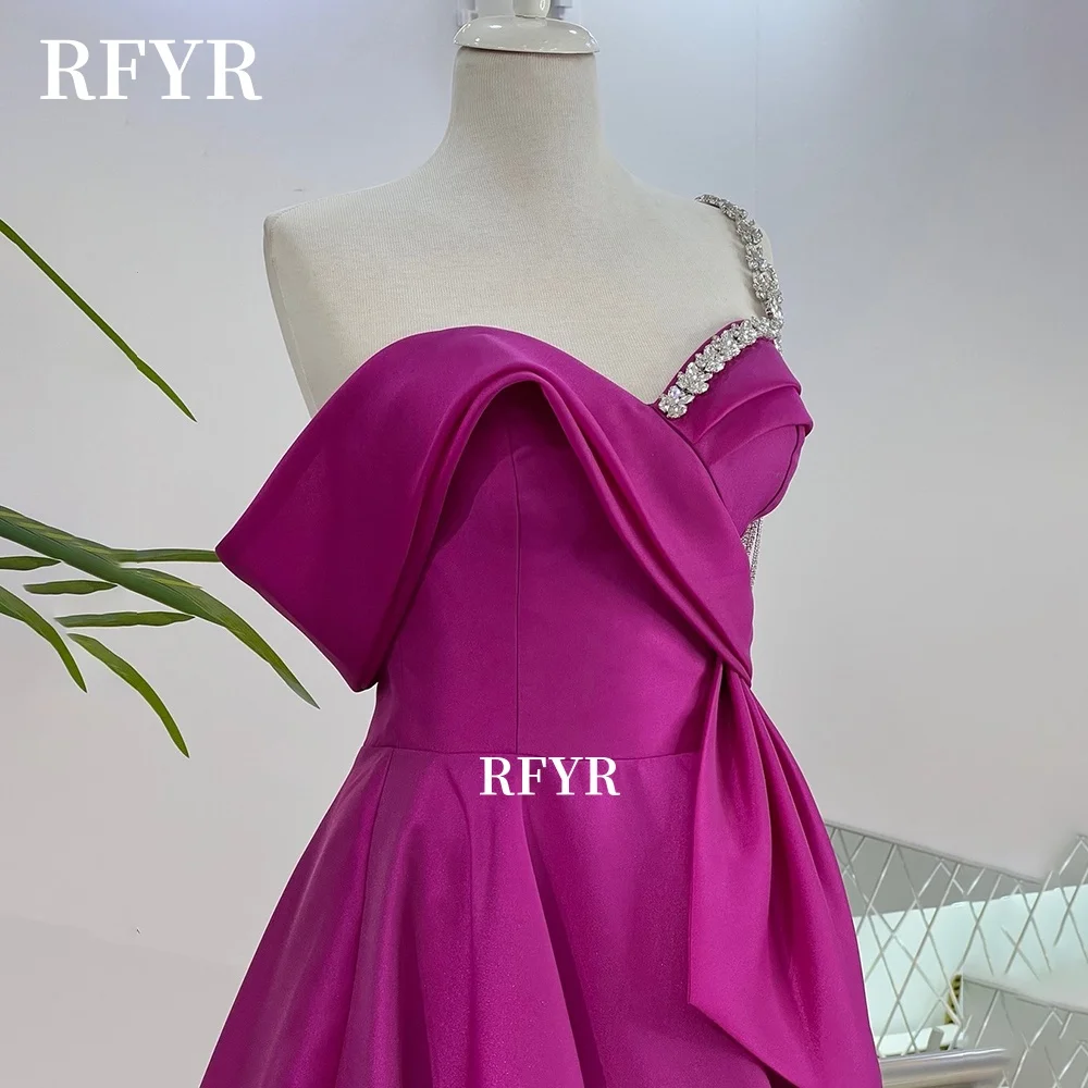 RFYR Ballkleid mit Kristallsteinen, A-Linie, Partykleid, ein Träger, Prinzessinnenkleid mit Stickerei, Abendkleid für Damen, individuell gestaltet