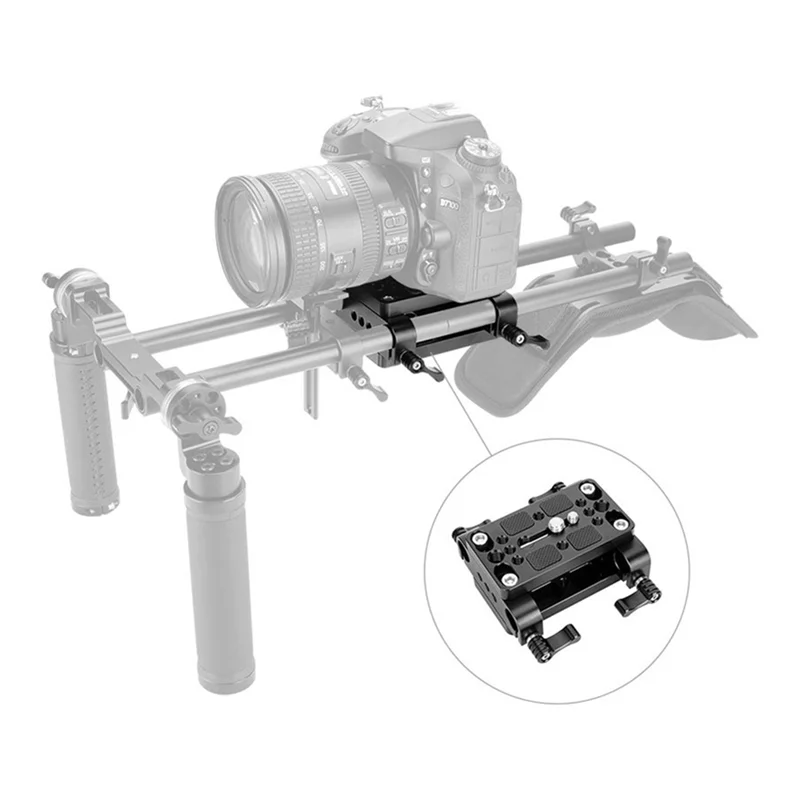 

Leading-Camera Mounting Plate Tripod Monopod Mounting Base Plate With 15Mm Rod Clamp Railblock For Rod Support / Dslr Rig Cage