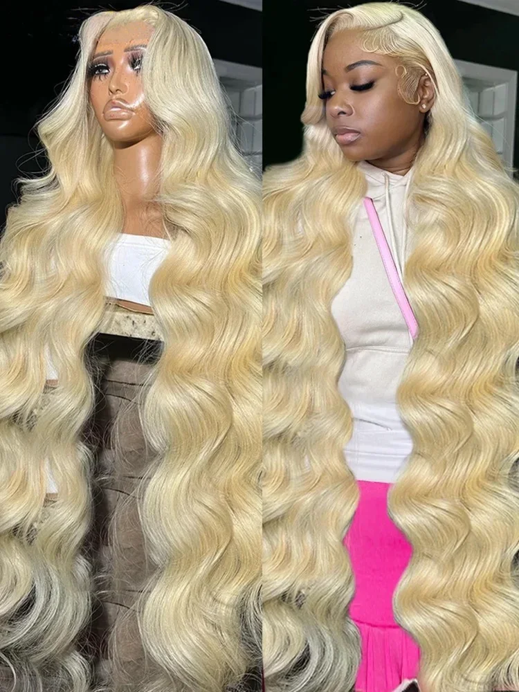 Melodie Body Wave 40 Inch 613 Blonde Hd Transparent 13x4 Lace Frontal Brazilian Color 13x6 Lace Front Human Hair Wigs For Woman