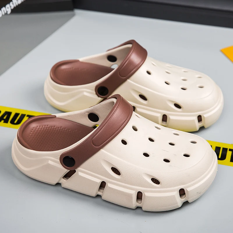 Summer Men Rubber Sandals Garden Shoes Clogs Fashion Beach Shoes Platform Thick Soles Soft Comfortable 5cm High - Image 4