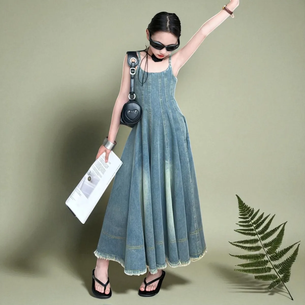 

Детские летние пляжные платья без рукавов для девочек, костюмы принцесс, джинсовые платья для малышей и детей 5, 7, 8, 9, 10, 11, 13 лет