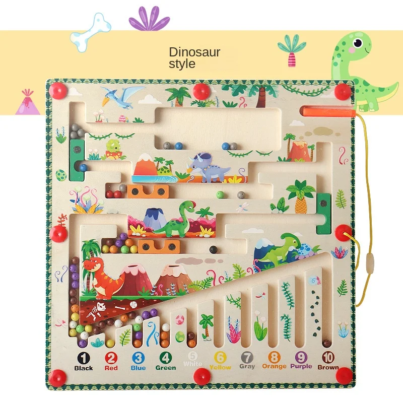 Cognição digital de madeira colorida infantil puzzle, brinquedo educativo montessori, órgão magnético, conta de passeio, jardim de infância