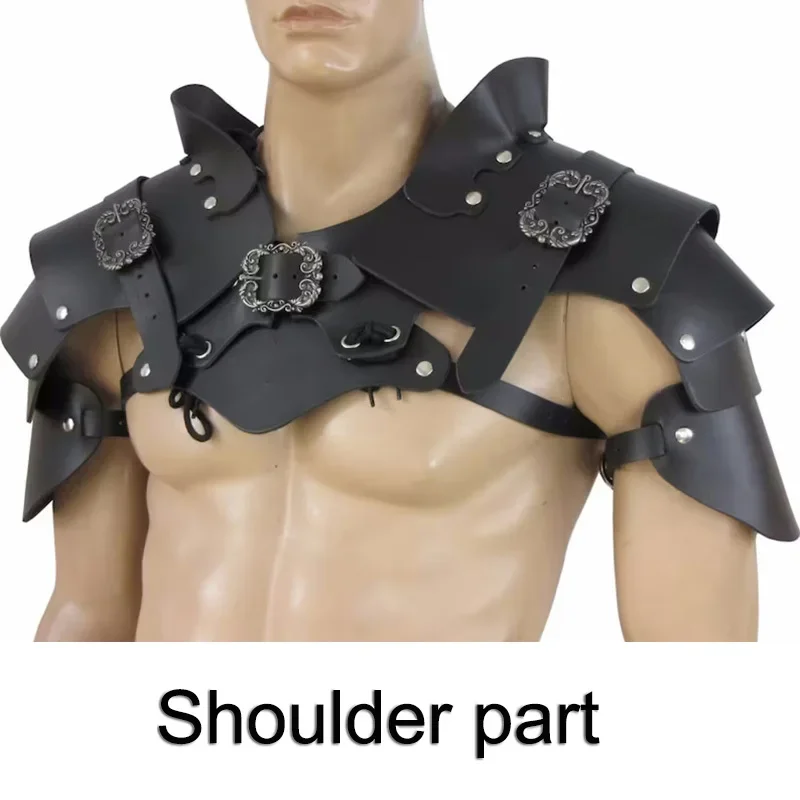 Medievale Antico Greco Romano Gladiatore Cuoio DELL'UNITÀ di elaborazione Cuirass Guerriero vichingo Petto Spalla Armatura Steampunk Pettorale LARP Costume