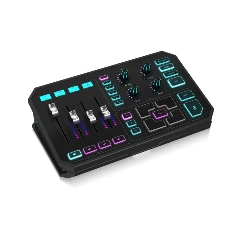 Multi-frequency Mixer Computer Sound Card 4-channel Mixer Sound Card for All Audio Sources