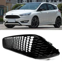 Front Upper Bumper Grille For 2015-18 Ford Focus S SE RS Gloss Black Honeycomb
