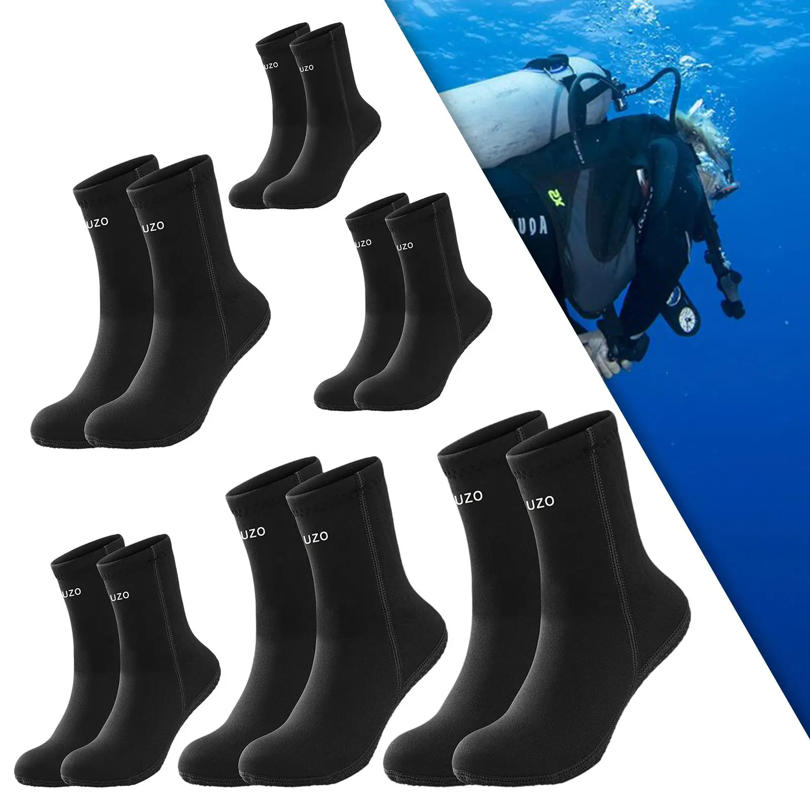 3mm Neoprene Diving Socks Water Fin Socks Thermal Comfortable Dive Fin Booties Water Shoe Socks Scuba Socks for Swimming