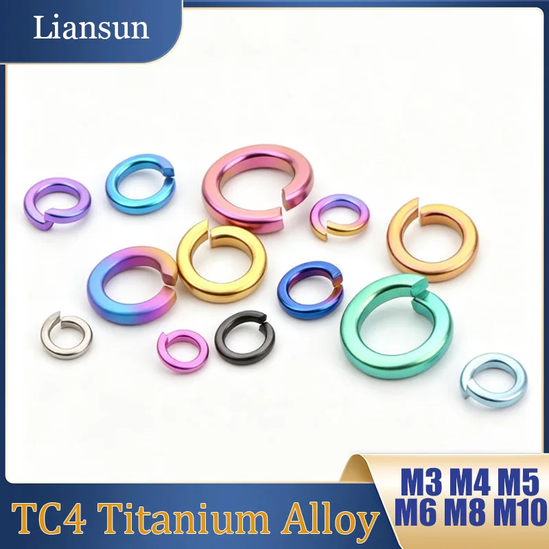 Titanium Alloy Spring Washers Spring Lock Washers M3 M4 M5 M6 M8 M10 Open Washers—Suitable for Motorcycle and Car Modifications