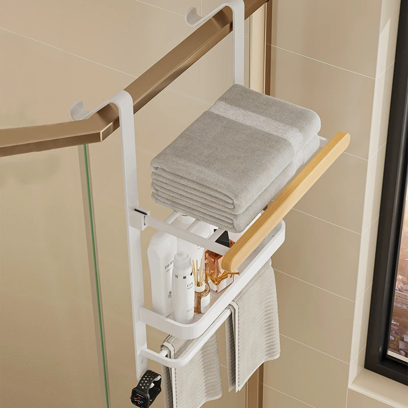 Non-punching toilet shelves, towel racks, integrated bathroom