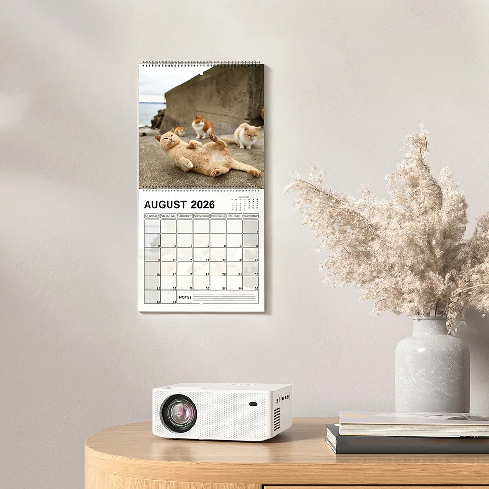 2026 Calendario di testa di gatto Simpatico calendario da parete a tema gatto divertente Decorazioni per la casa accoglienti e coinvolgenti Illustrazioni divertenti per la giunta quotidiana