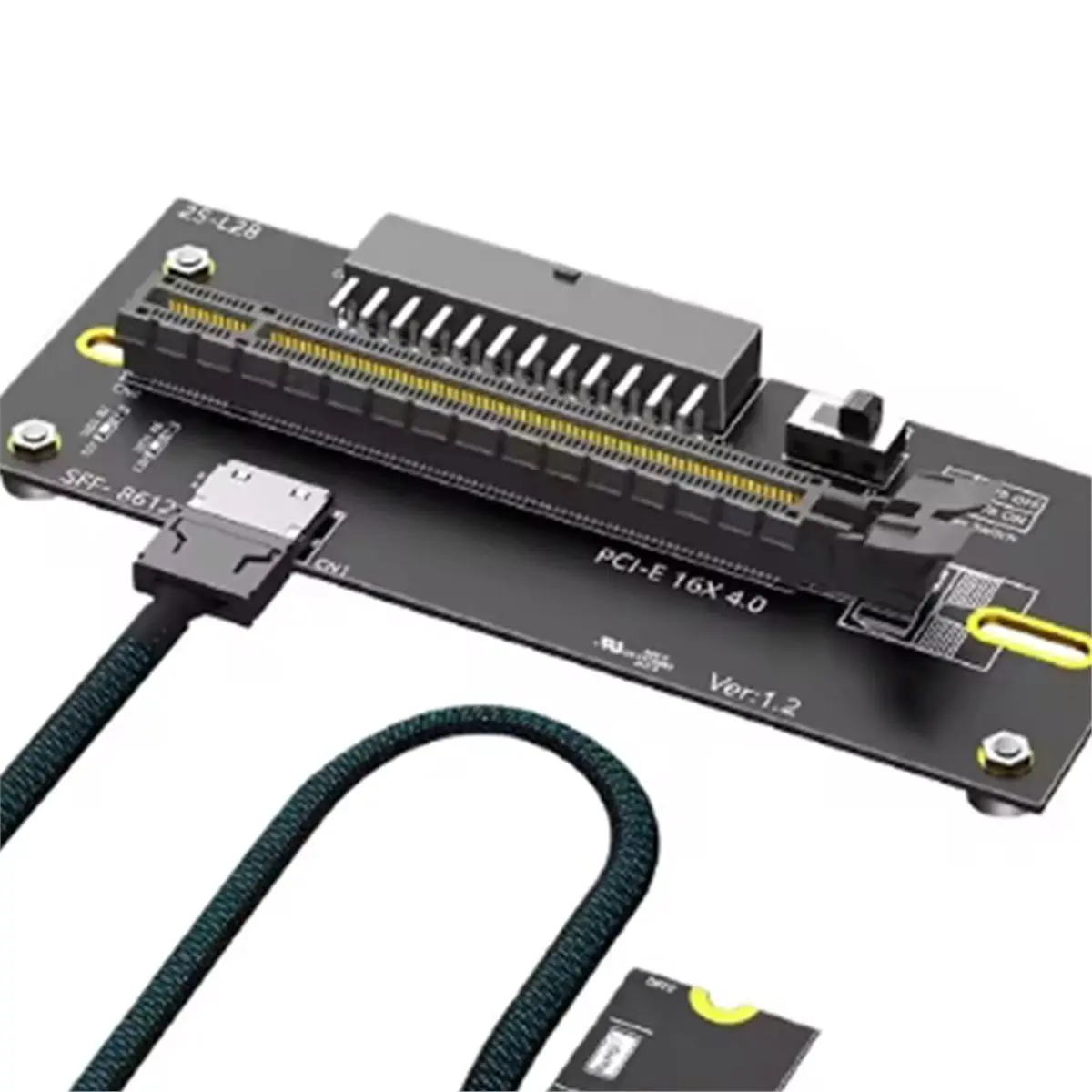 M 2 to PCIE 4.0 X16 Riser Cable with Oculink SFF-8612/8611 32G/Bps for M2 SSD M-Key 2242 2260 2280 PWR ATX 24PIN Power