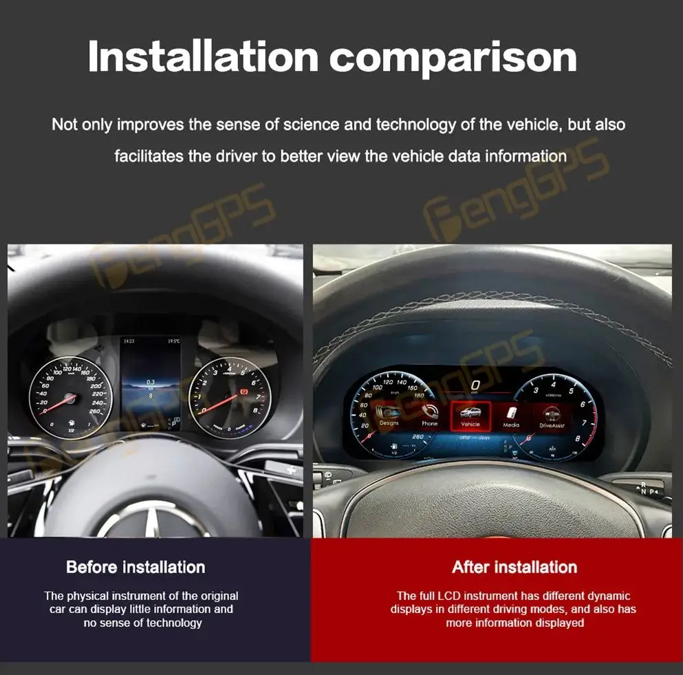 LCD Digital Dashboard Cluster For Mercedes-Benz VitoLCD instrument panel 2024 Virtual Instrument Panel Speedometer