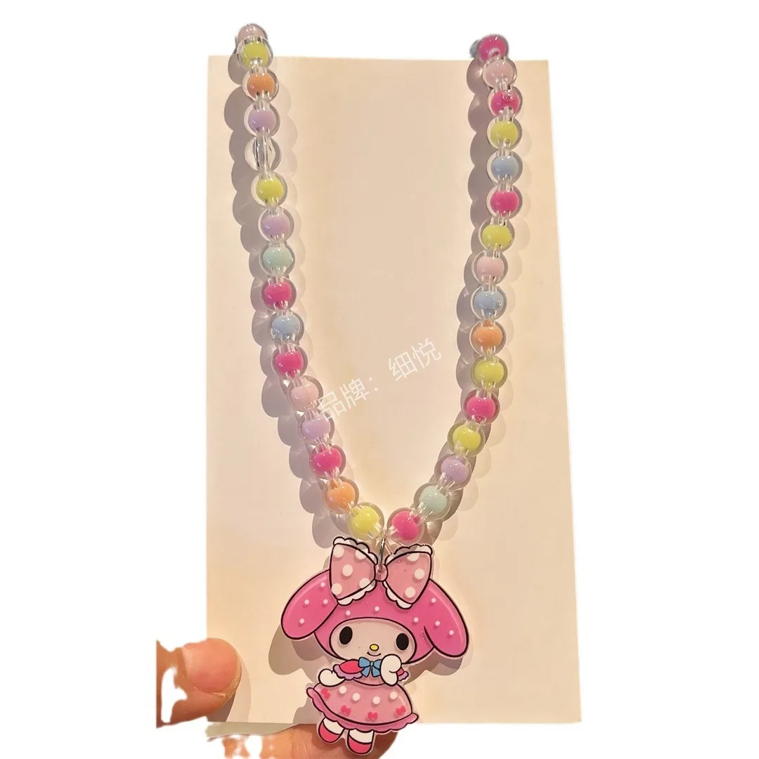 Miniso 漫画ネックレス子供のネックレスサンリオ少女漫画アクセサリービーズジュエリー女の子旅行多用途スタイル