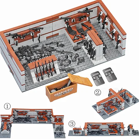 Military Transformed Armory Building Blocks Toys MOC Armory Blocks Guns Accessories Construction Toys for Boys Gifts