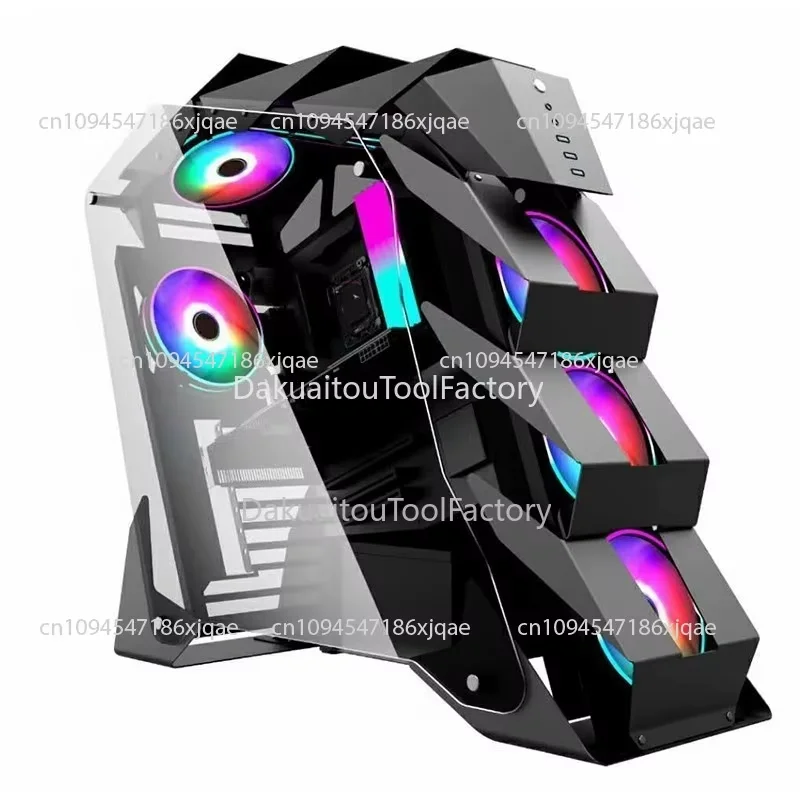 Alien Water-cooled Case; High-end Internet Cafe Desktop E-sports Gaming Large Case ATX Glass
