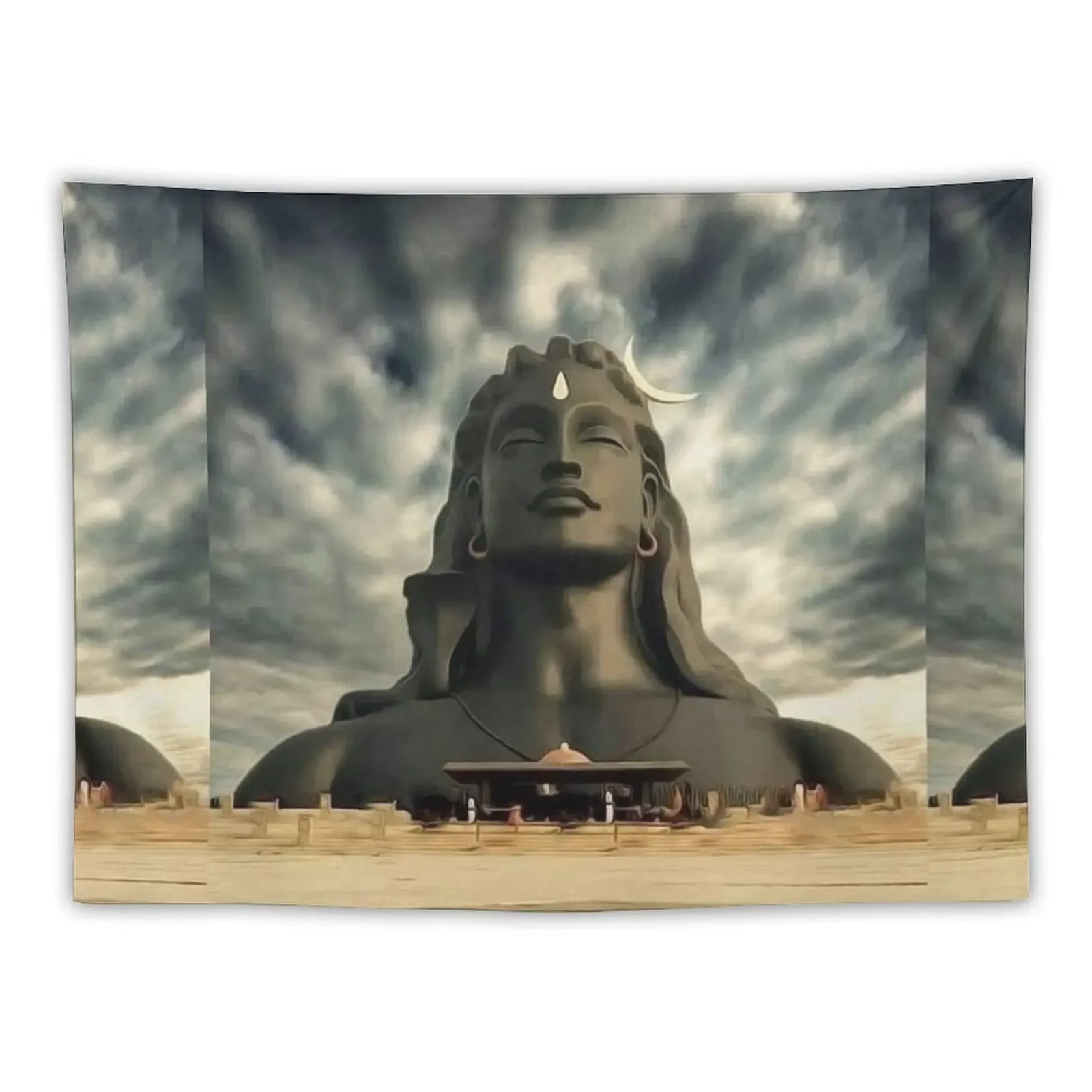 Isha Adi Yogi -Shiva statue -Mahadeva Tapestry Home Decor Aesthetic Hanging Wall Tapestry