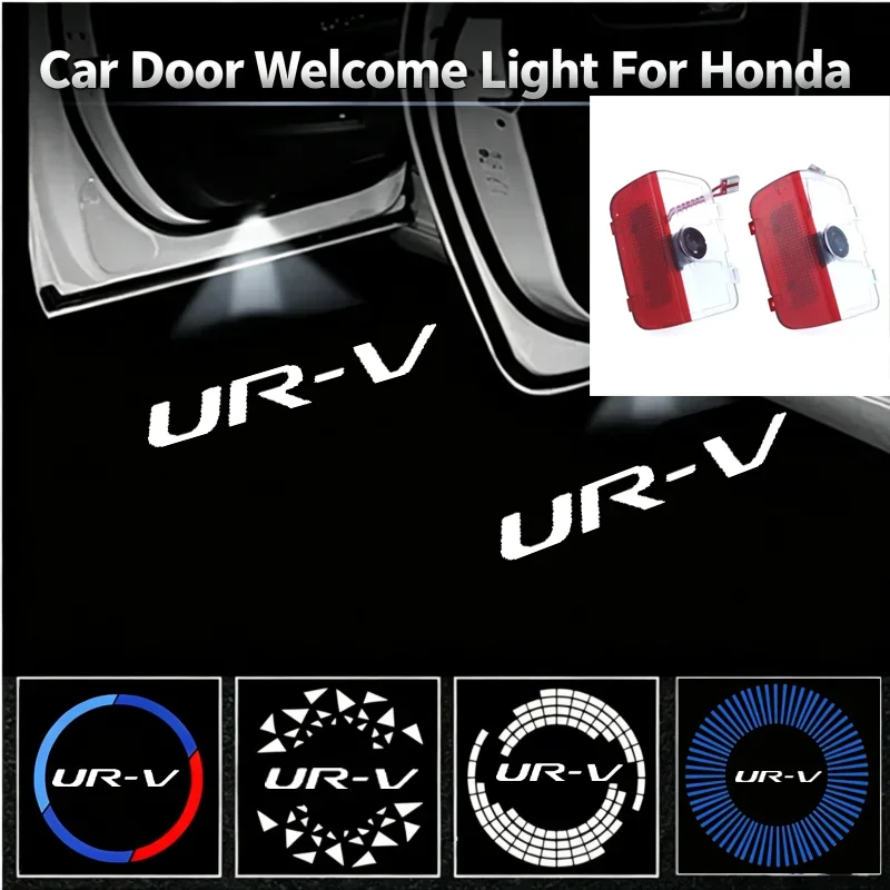 2PCS Ghost Shadow Badge LED Door Courtesy Projector Welcome Decor Lamps For Honda UR‑V 2017‑2024 Car Interior Mod Accessories