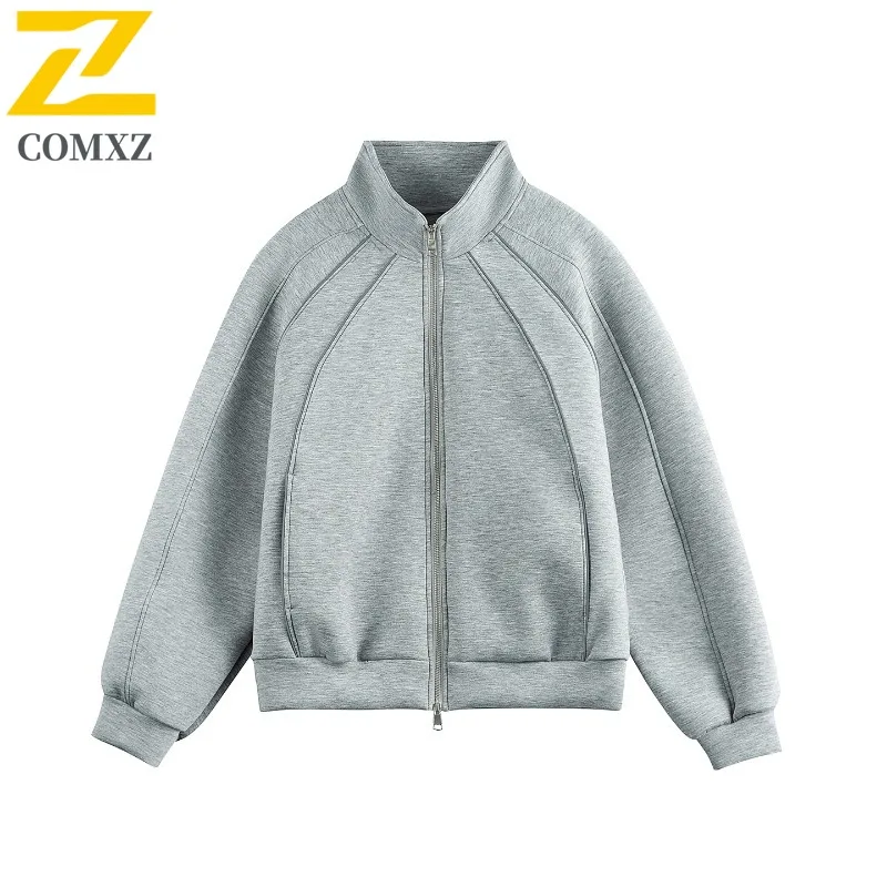 

COMXZ повседневная куртка с воротником-стойкой для мужчин, уличные легкие мотоциклетные куртки, комфортное ветрозащитное осеннее пальто в городском стиле