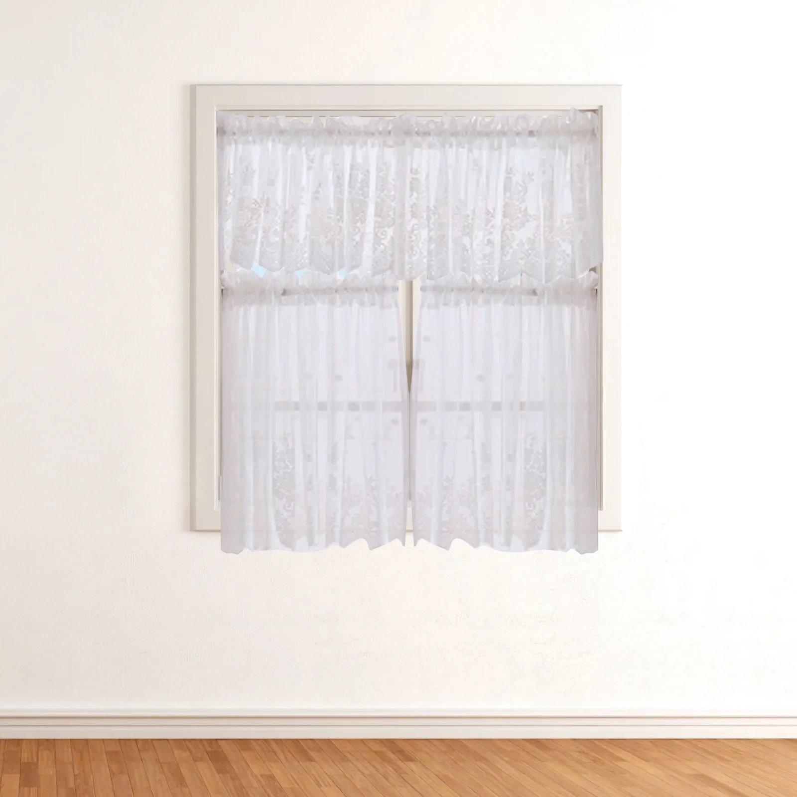 

Lace Short Window Light Filtering Half Curtains For Kitchen Bedroom Decorative Shades Sun Proof Ventilated Polyester Short