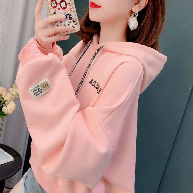 Women Goth Elegant Za 2024 Winter Clothes Woman Sweatshirt Aesthetic Hoodie Long Sleeve Harajuku Korean Autumn for Teens Coat Xl