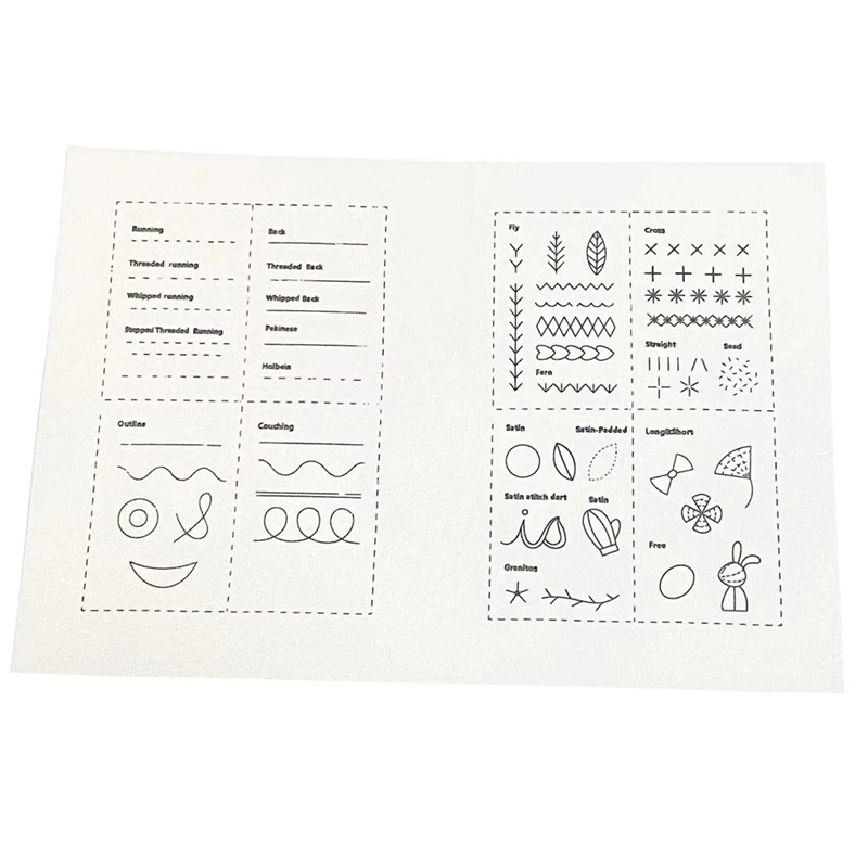 6 Pages Embroidery Stitches Book, DIY StitchesBooks, Embroidery Sewing Books, Beginner Embroidery Sewing Kit