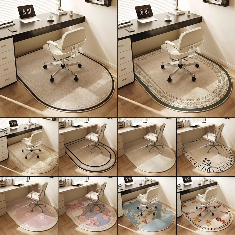 Study Swivel Chair Carpet Anti-slip Wear Floor Arched Protection Mat Office Computer Chair Bedroom Floor Rug