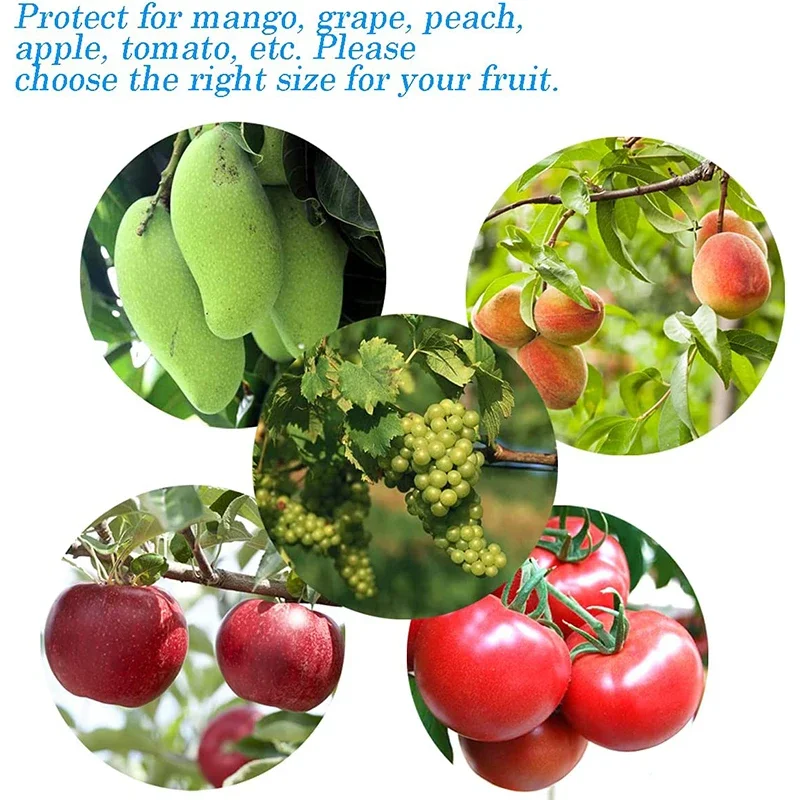 100 pz uva fragola sacchetti di protezione della frutta sacchetto di rete con coulisse da giardino sacchetti di rete di verdure Anti-uccello per frutteto agricolo