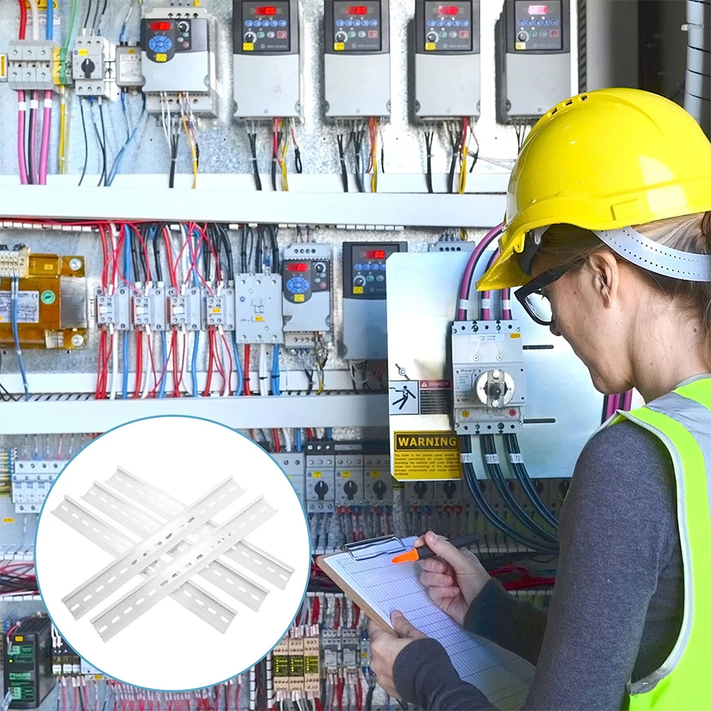 

10Pcs Aluminum Slotted Din Rail Mounting Guide Safe Installation Circuit Breaker Protection Versatile Applications Easy