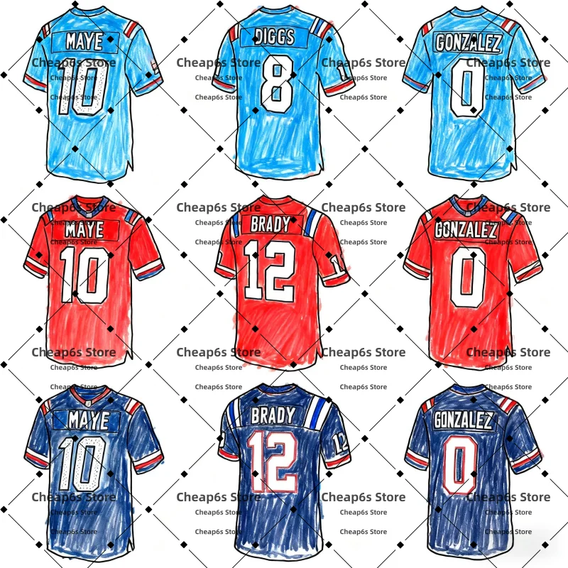 

Embroidery New England American Football Jersey Fast Shipping TomBrady Stefon Diggs Christian Gonzalez Drake Maye Jerseys
