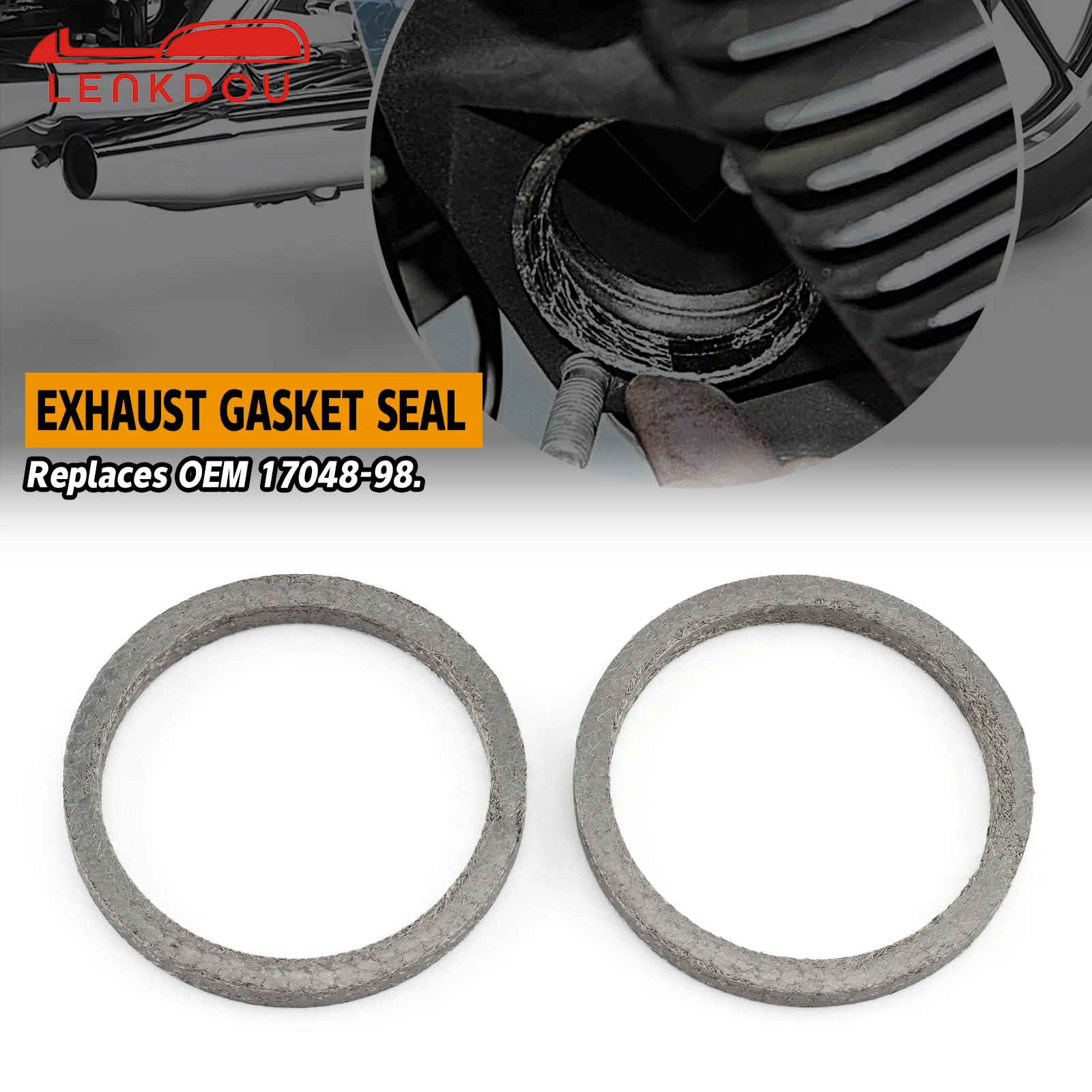 

Motorcycle Exhaust Port Steel Mesh With Carbon Gaskets Seal Replace 17048-98 For Harley Big Twin Sportster XL 883 1200 1984-2024