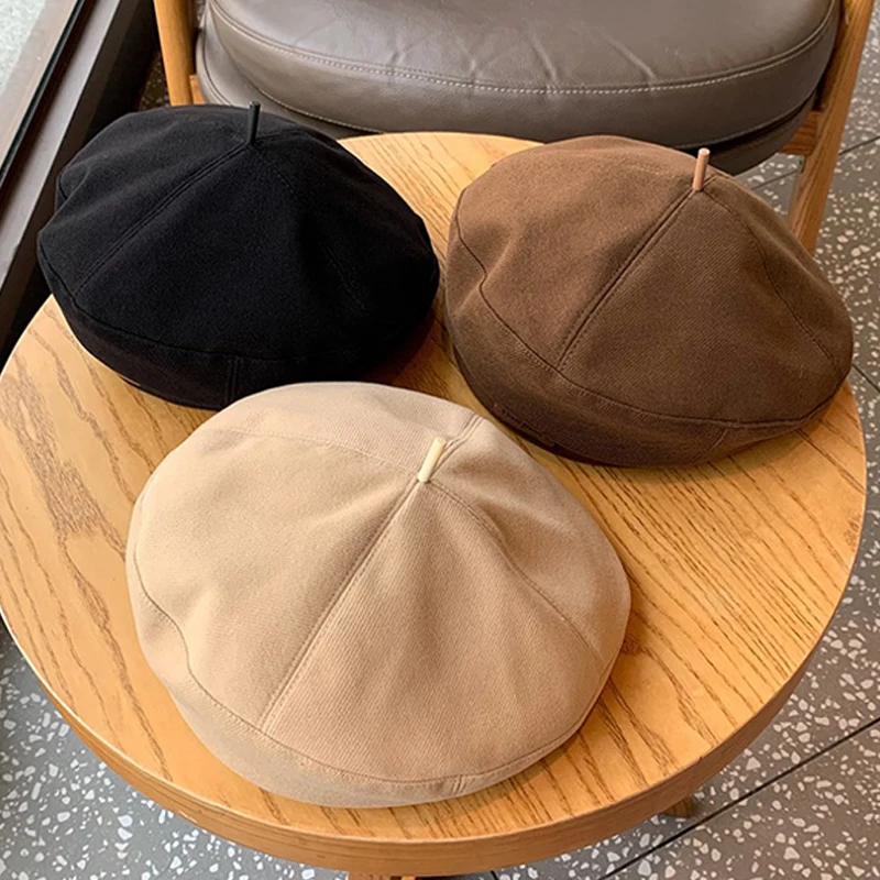 【K】1PC Autumn Winter New Sweet Cool Fashion Woolen Hats Retro Versatile Berets Cap Girls