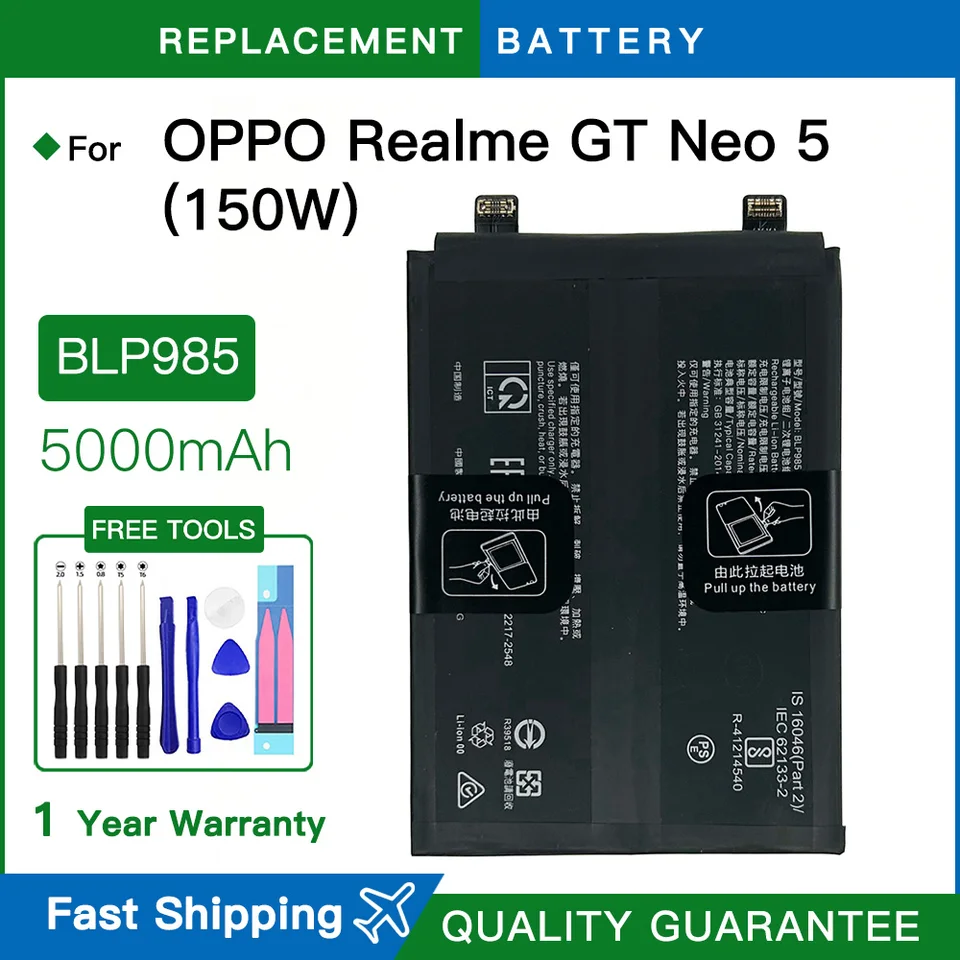 BLP985 5000mAh Battery for Realme GT Neo 5 5G