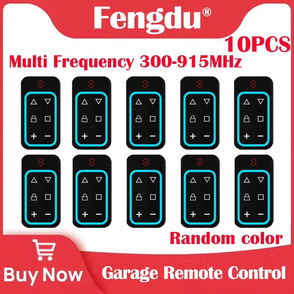 

8 in 1 Multi-Frequency 300-915MHz 10PCS Remote Control Garage Door Opener Command Face-to-Face Clone
