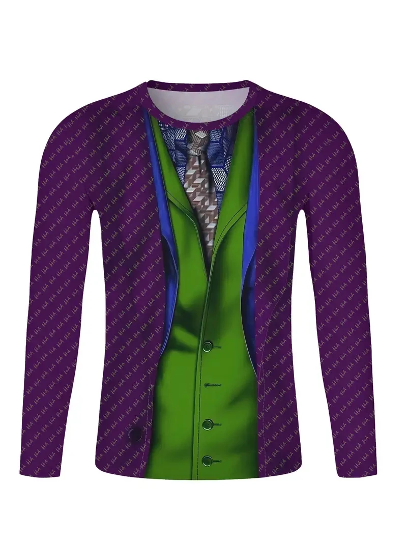 تأثيري بدلة واقعية سهرة ثلاثية الأبعاد طباعة تي شيرت الرجال طويلة الأكمام عادية موضة تي شيرت البلوز تنفس الشارع الشهير بلايز #5